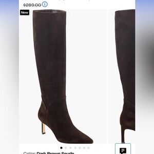 Marc Fisher Dark Brown Suede Over-the-Knee Pointed Toe Boots
